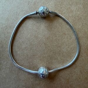 Pandora Sterling Silver Essence Bracelet with Trust Charm